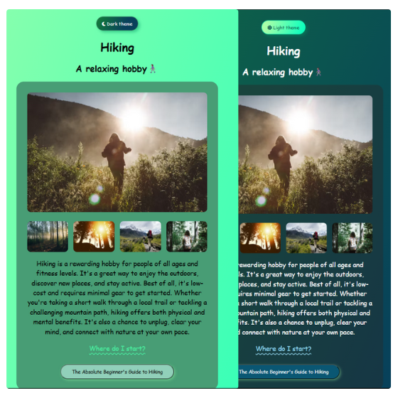 A snapshot of Sai's hiking hobby site